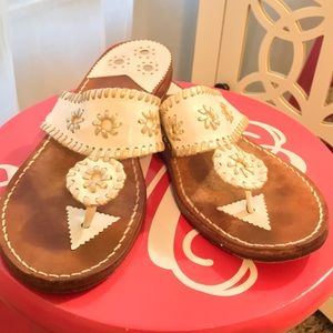 Palm Beach Sandals White/Silver